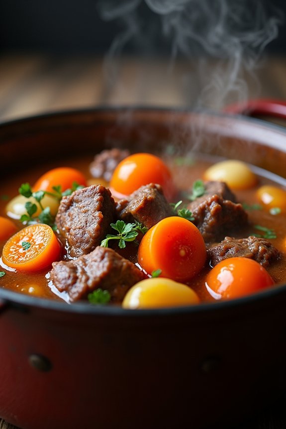 What Makes Beef Stew Healthy or Unhealthy? 2 slow simmered beef skim fat cxdwo