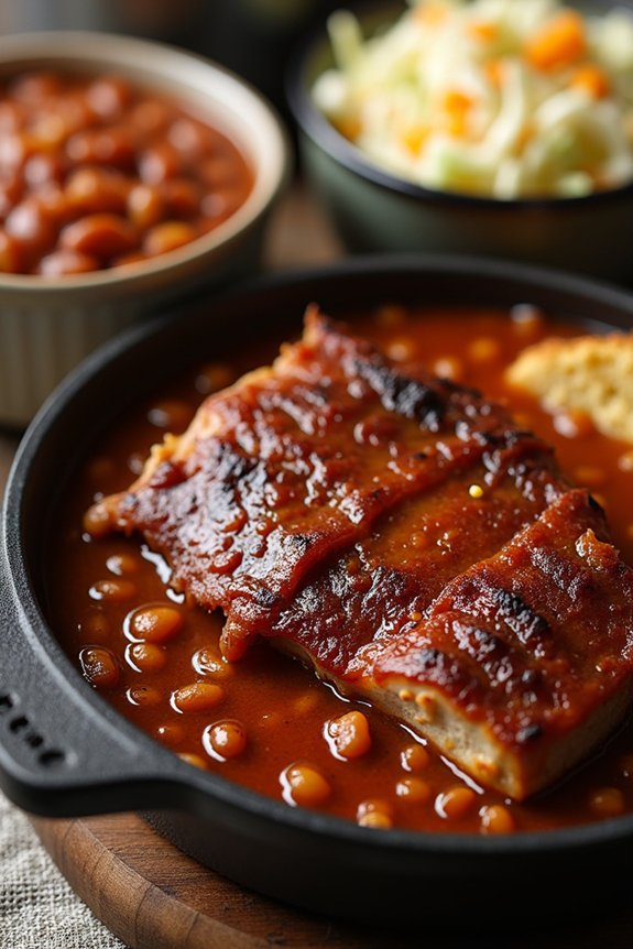 smoky baked beans with pulled pork