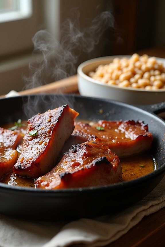 smoky hog jowl peas simmering