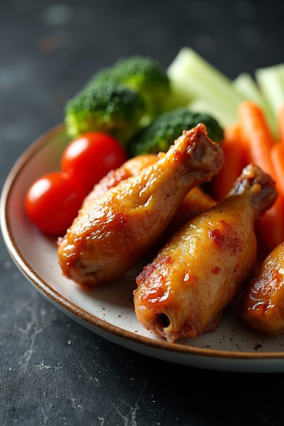wings with vegetables balance calories