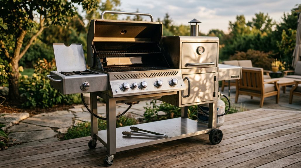 top gas grill smoker combos